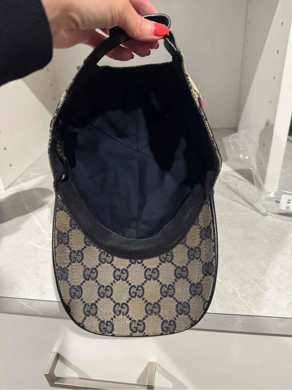 Gucci Men's GG Supreme Canvas Baseball Cap - Beige/Blue